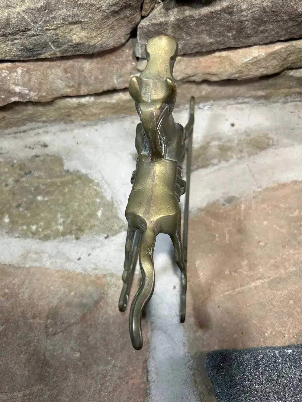 Vintage Brass Rocking Horse nice patina 7”